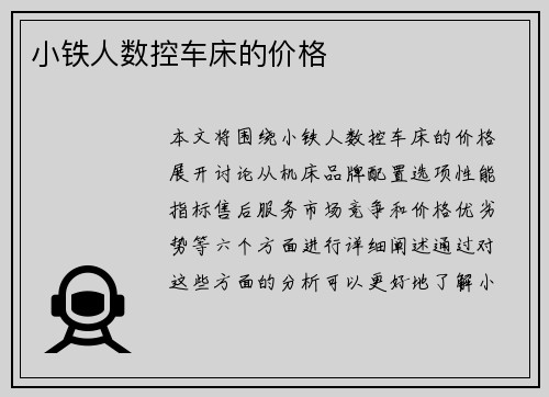小铁人数控车床的价格